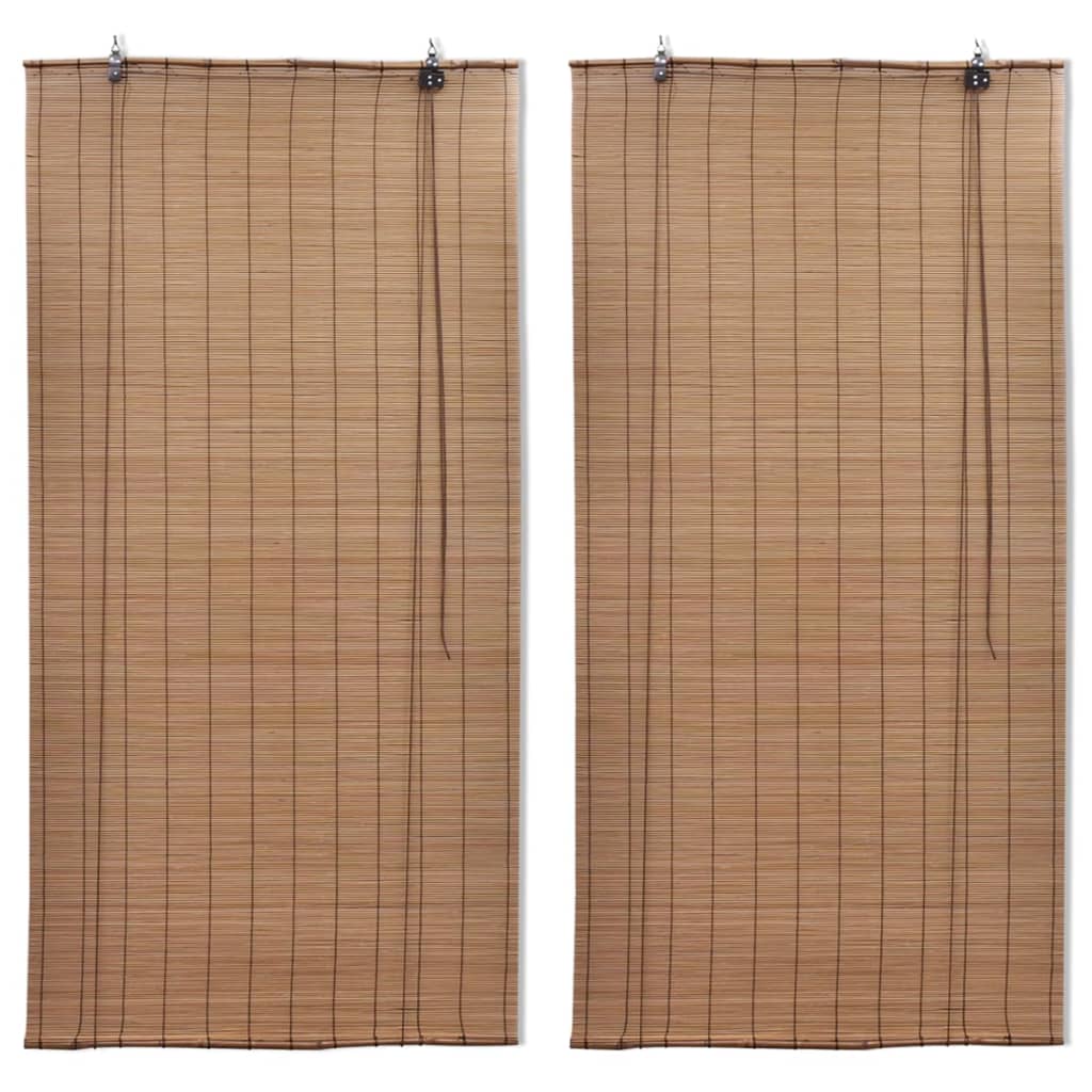 vidaXL Jaluzele din bambus tip rulou, 2 buc., maro, 150 x 220 cm vidaXL Jaluzele din bambus tip rulou, 2 buc., maro, 150 x 220 cm