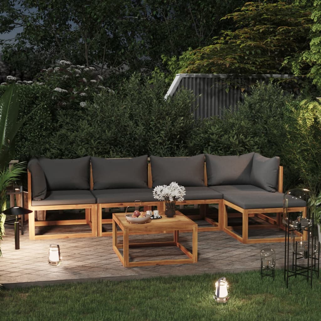 vidaXL Set mobilier grădină cu perne, 6 piese, lemn masiv acacia vidaXL Set mobilier grădină cu perne, 6 piese, lemn masiv acacia