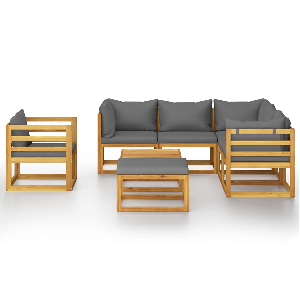 vidaXL Set mobilier grădină cu perne, 8 piese, lemn masiv acacia