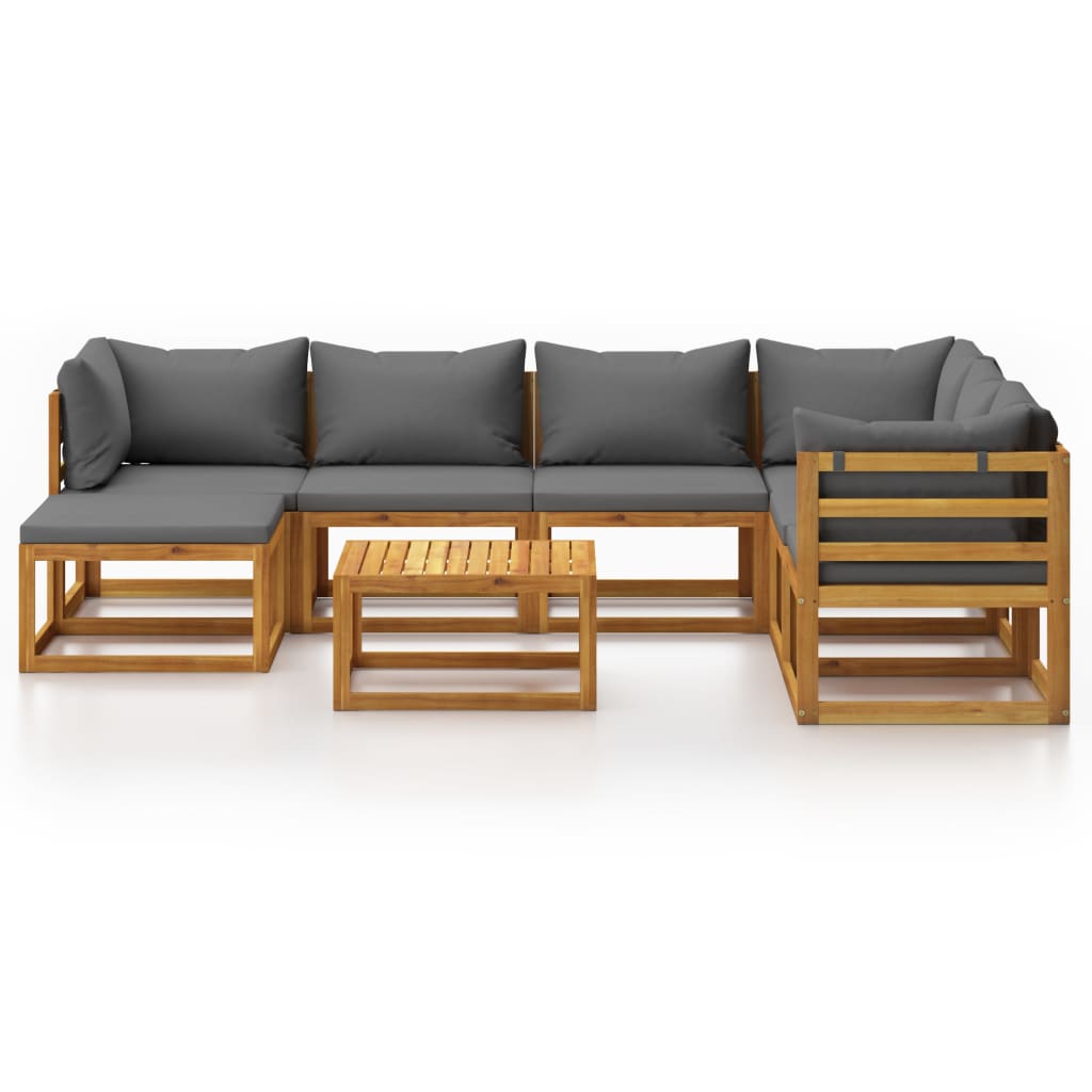 vidaXL Set mobilier grădină cu perne, 8 piese, lemn masiv acacia