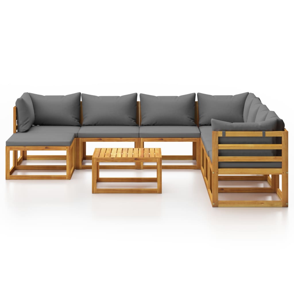 vidaXL Set mobilier grădină cu perne, 9 piese, lemn masiv de acacia vidaXL Set mobilier grădină cu perne, 9 piese, lemn masiv de acacia