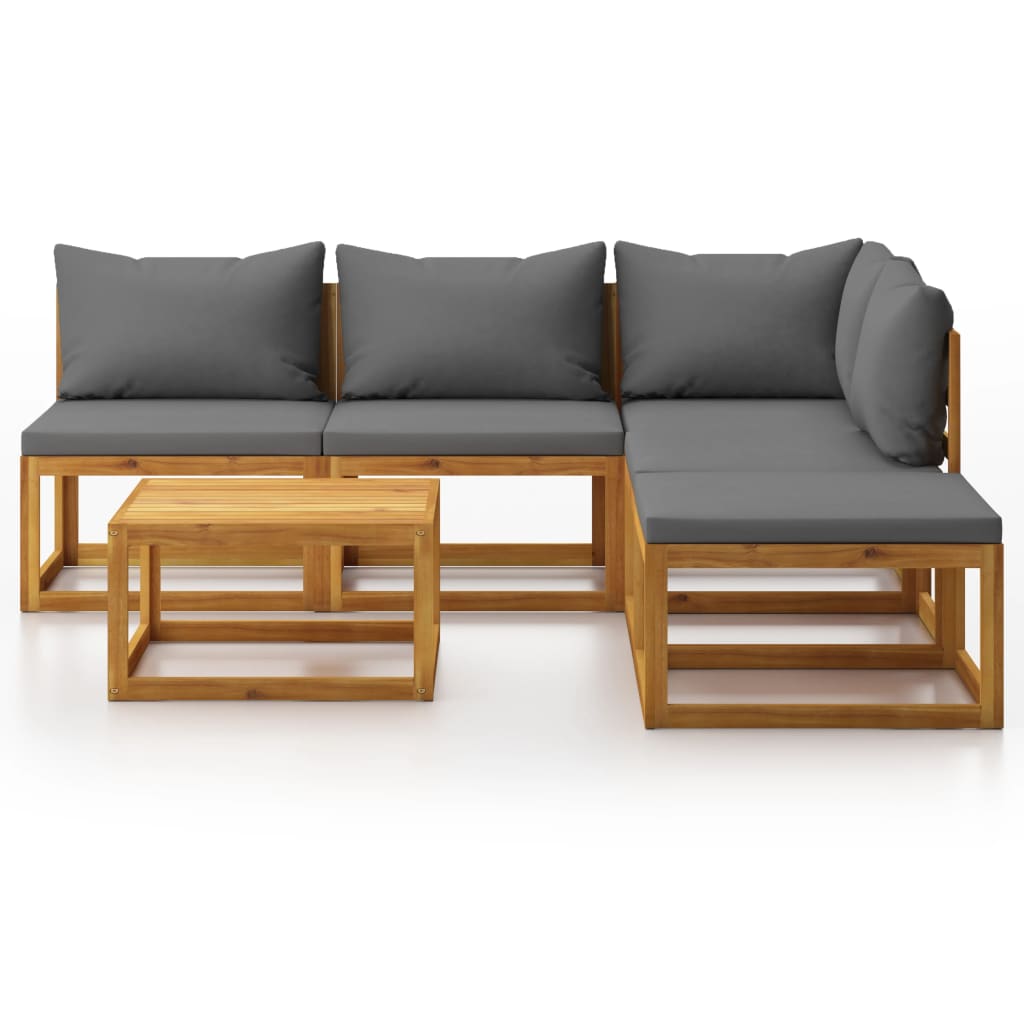 vidaXL Set mobilier grădină cu perne, 6 piese, lemn masiv acacia