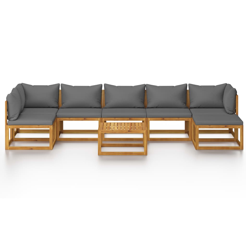 vidaXL Set mobilier grădină cu perne, 8 piese, lemn masiv acacia