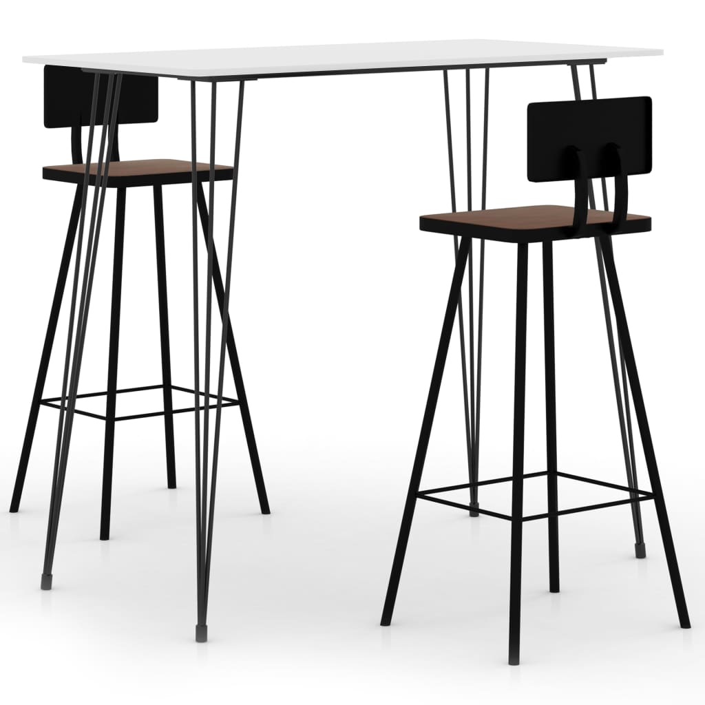 vidaXL Set mobilier de bar, 3 piese, alb vidaXL Set mobilier de bar, 3 piese, alb
