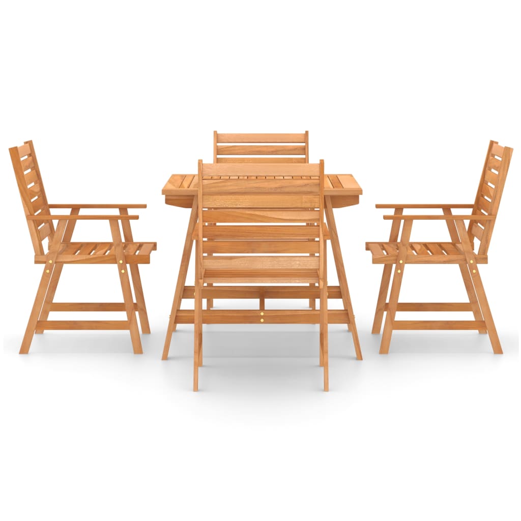 vidaXL Set mobilier de masă pentru grădină, 5 piese, lemn masiv acacia