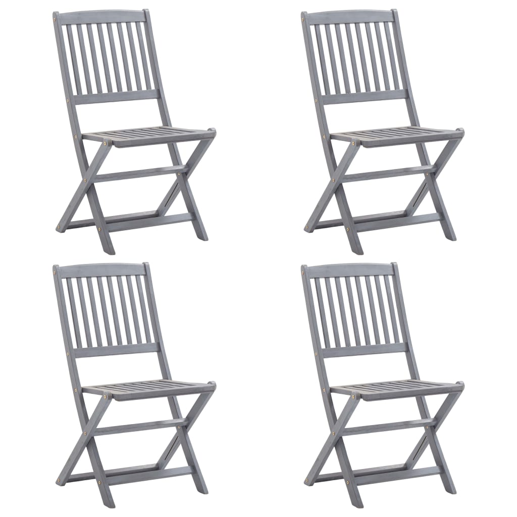 vidaXL Set mobilier de grădină, 5 piese, gri, lemn masiv de acacia vidaXL Set mobilier de grădină, 5 piese, gri, lemn masiv de acacia