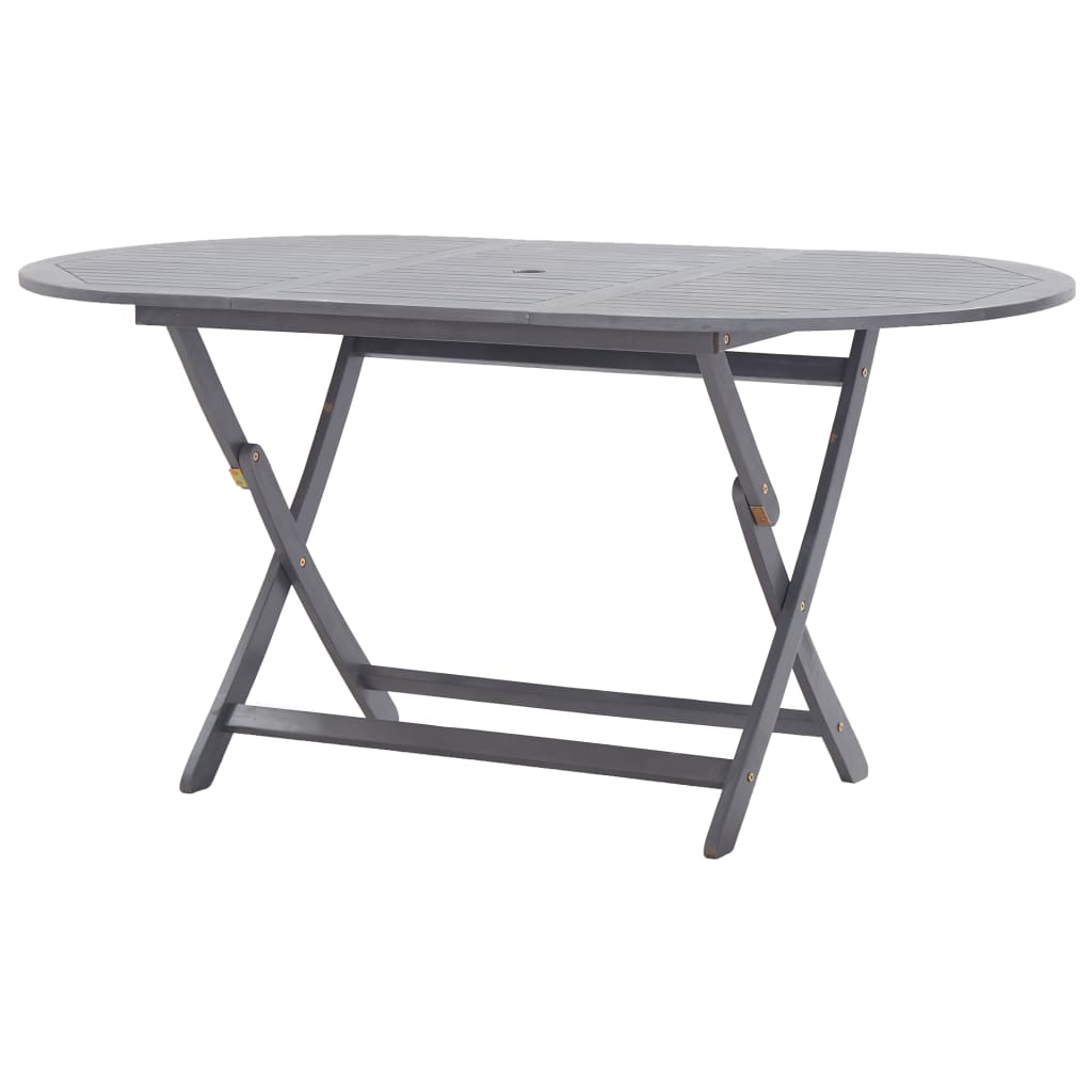 vidaXL Set mobilier de grădină, 9 piese, gri, lemn masiv de acacia vidaXL Set mobilier de grădină, 9 piese, gri, lemn masiv de acacia
