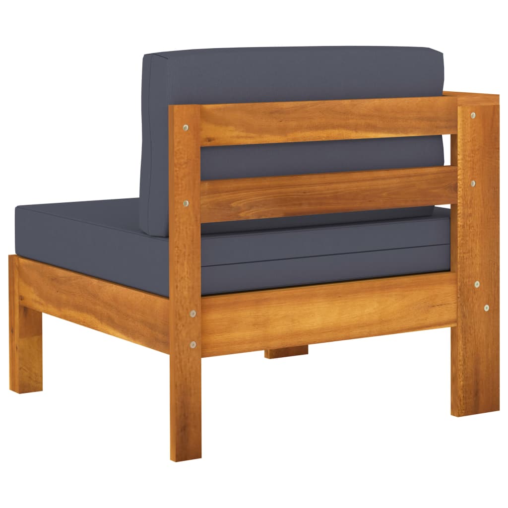 vidaXL Set mobilier grădină perne gri închis, 5 piese, lemn acacia vidaXL Set mobilier grădină perne gri închis, 5 piese, lemn acacia