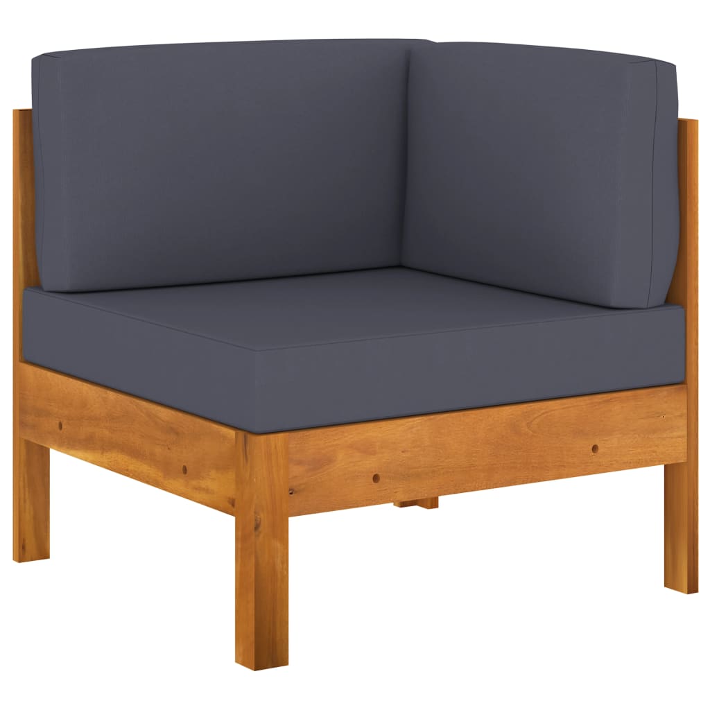 vidaXL Set mobilier grădină perne gri închis, 5 piese, lemn acacia vidaXL Set mobilier grădină perne gri închis, 5 piese, lemn acacia