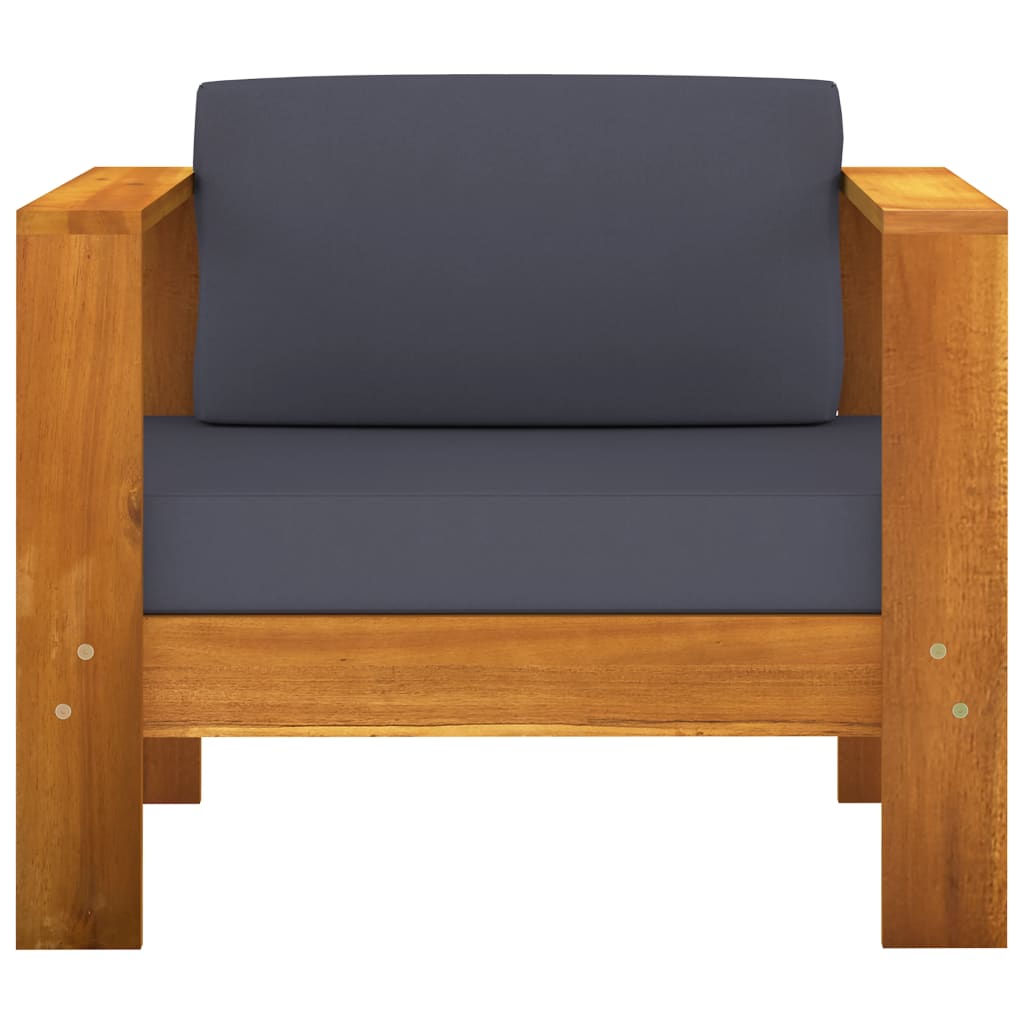 vidaXL Set mobilier grădină perne gri închis, 7 piese, lemn acacia vidaXL Set mobilier grădină perne gri închis, 7 piese, lemn acacia