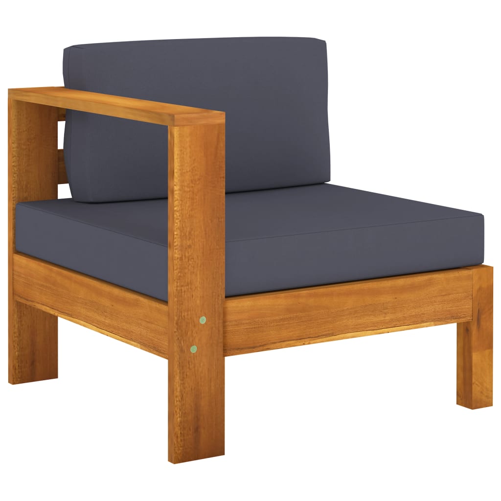 vidaXL Set mobilier grădină perne, gri închis, 6 piese, lemn acacia vidaXL Set mobilier grădină perne, gri închis, 6 piese, lemn acacia