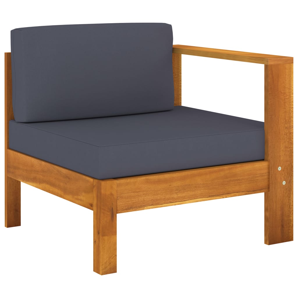 vidaXL Set mobilier grădină perne gri închis, 7 piese, lemn acacia vidaXL Set mobilier grădină perne gri închis, 7 piese, lemn acacia