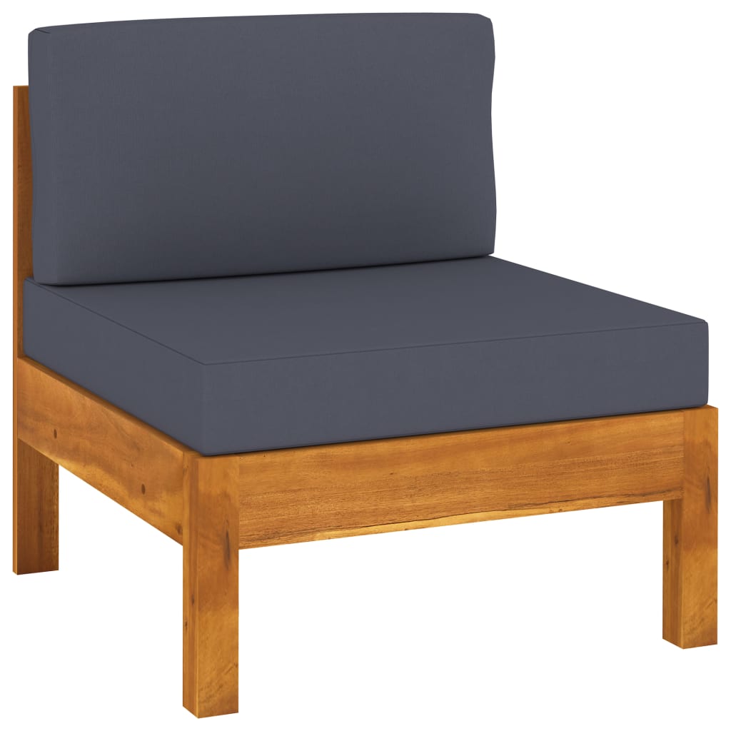 vidaXL Set mobilier grădină perne gri închis, 7 piese, lemn acacia vidaXL Set mobilier grădină perne gri închis, 7 piese, lemn acacia