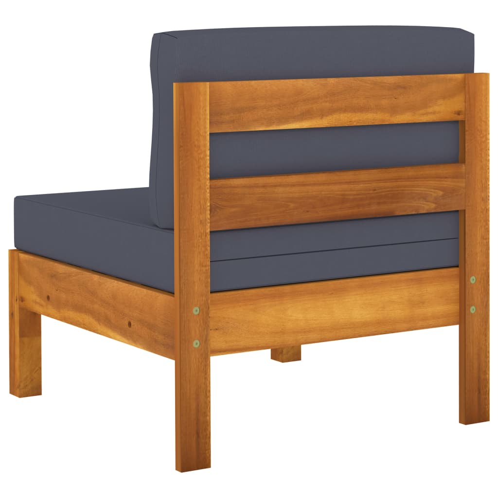 vidaXL Set mobilier grădină perne gri închis, 7 piese, lemn acacia vidaXL Set mobilier grădină perne gri închis, 7 piese, lemn acacia