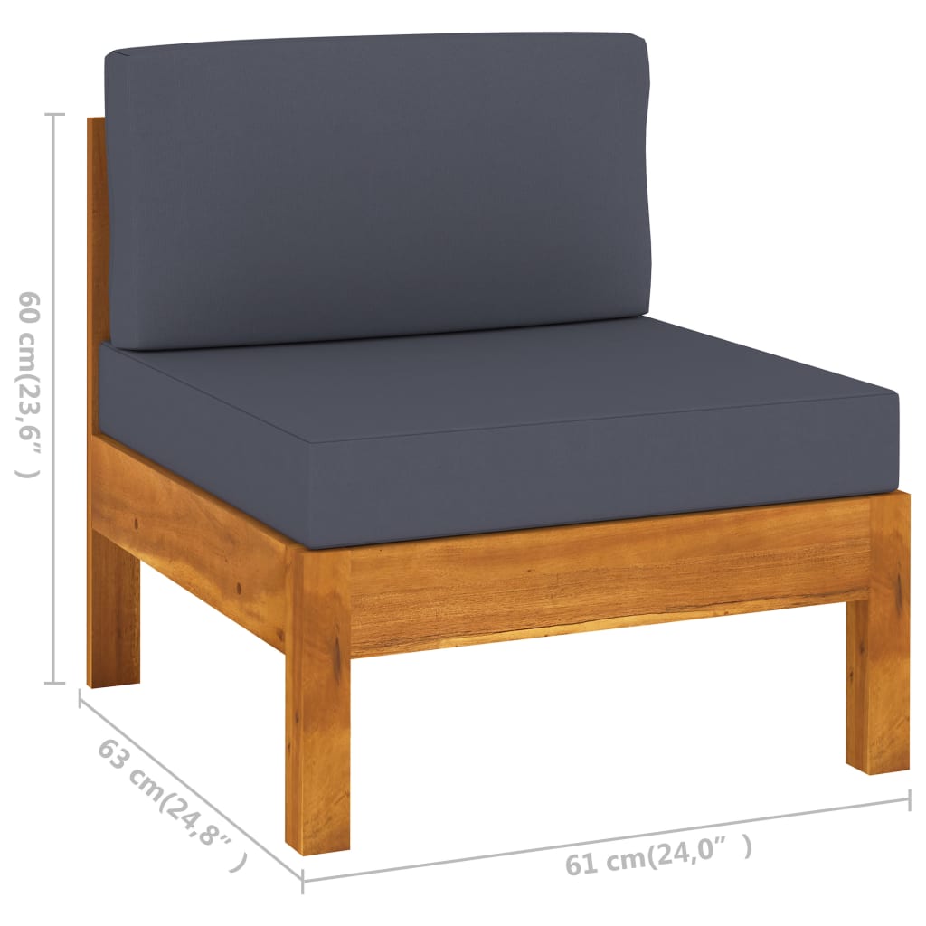 vidaXL Set mobilier grădină perne gri închis, 8 piese, lemn acacia vidaXL Set mobilier grădină perne gri închis, 8 piese, lemn acacia