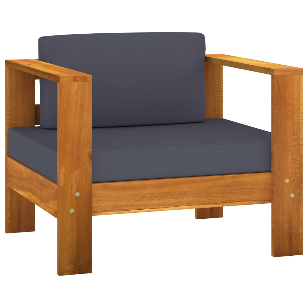vidaXL Set mobilier grădină perne gri închis, 10 piese, lemn acacia vidaXL Set mobilier grădină perne gri închis, 10 piese, lemn acacia