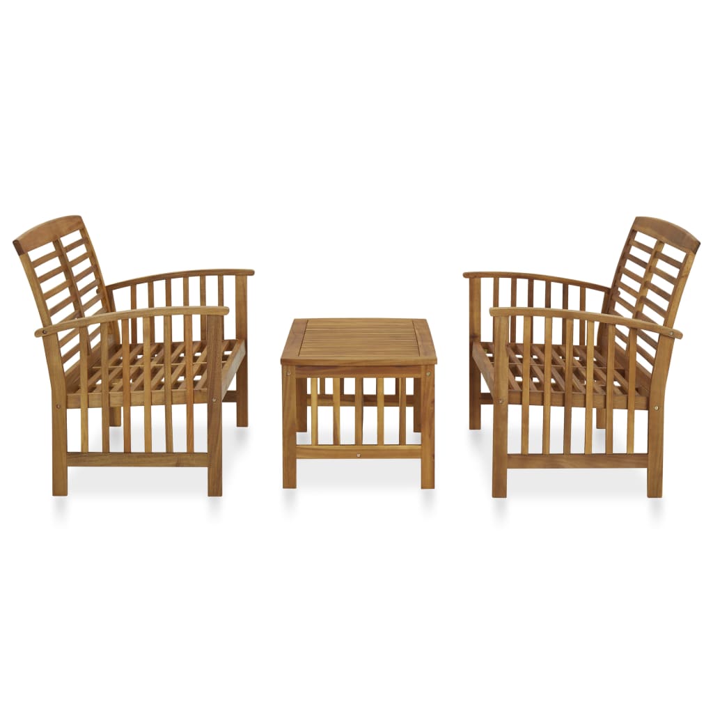 vidaXL Set mobilier de grădină, 3 piese, lemn masiv de acacia vidaXL Set mobilier de grădină, 3 piese, lemn masiv de acacia