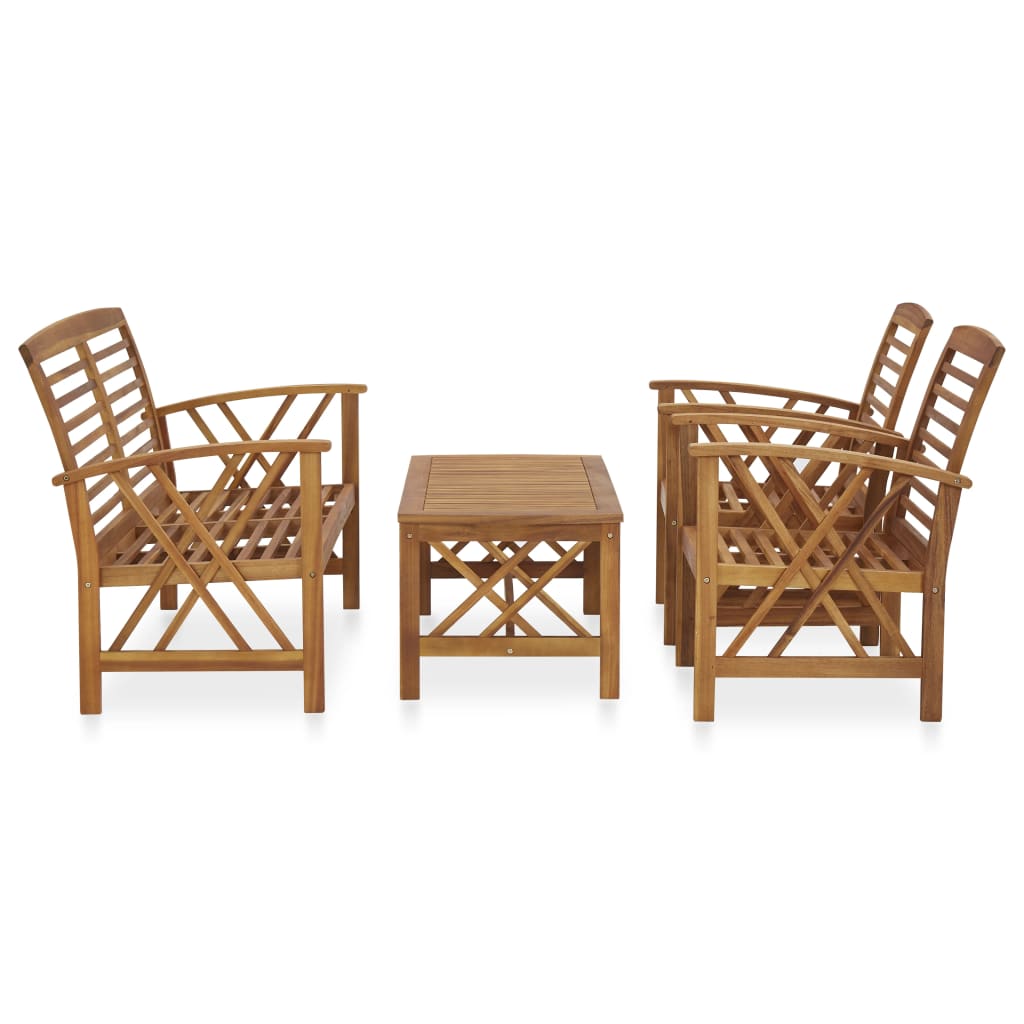 vidaXL Set mobilier de grădină, 4 piese, lemn masiv de acacia vidaXL Set mobilier de grădină, 4 piese, lemn masiv de acacia