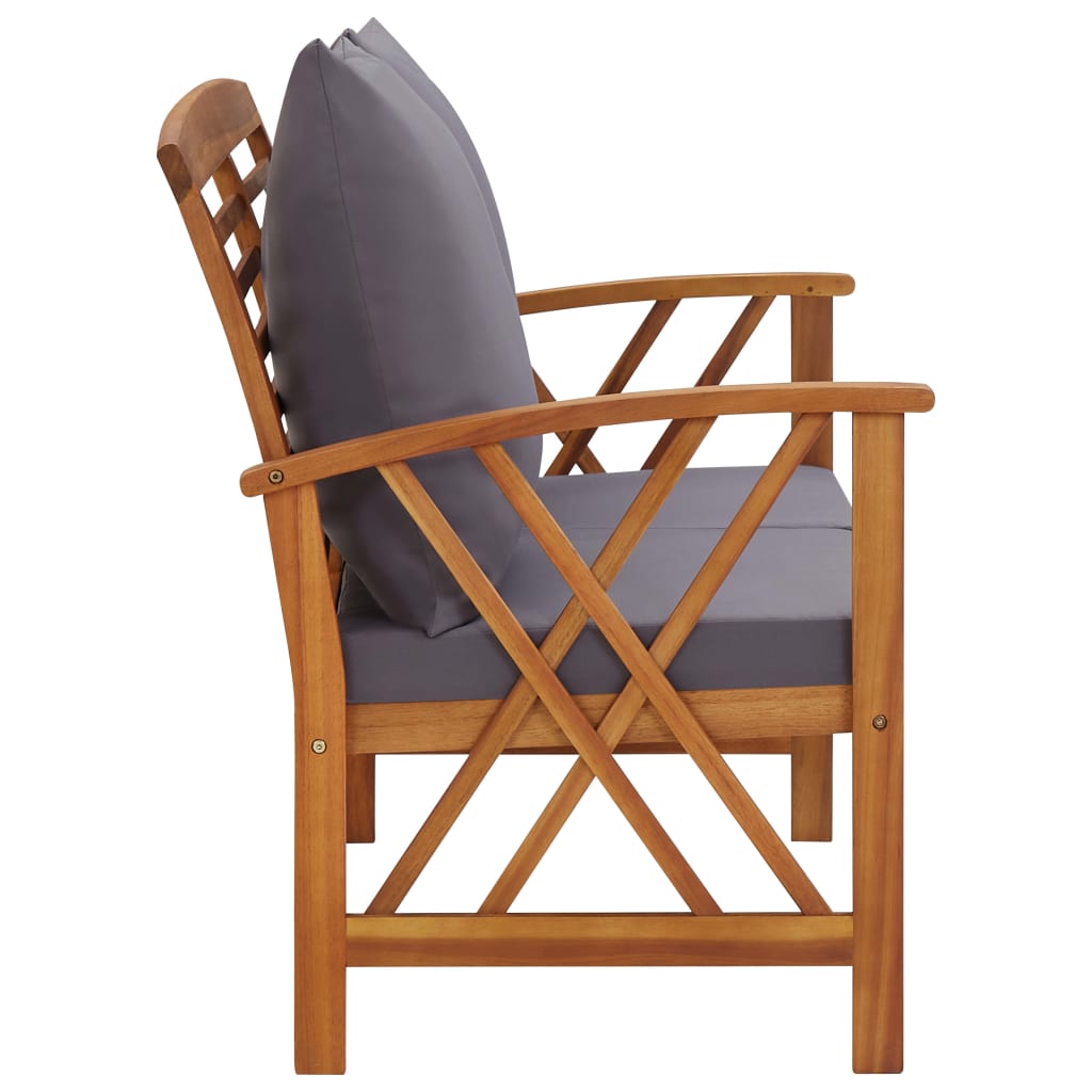 vidaXL Set mobilier grădină cu perne, 3 piese, lemn masiv de acacia