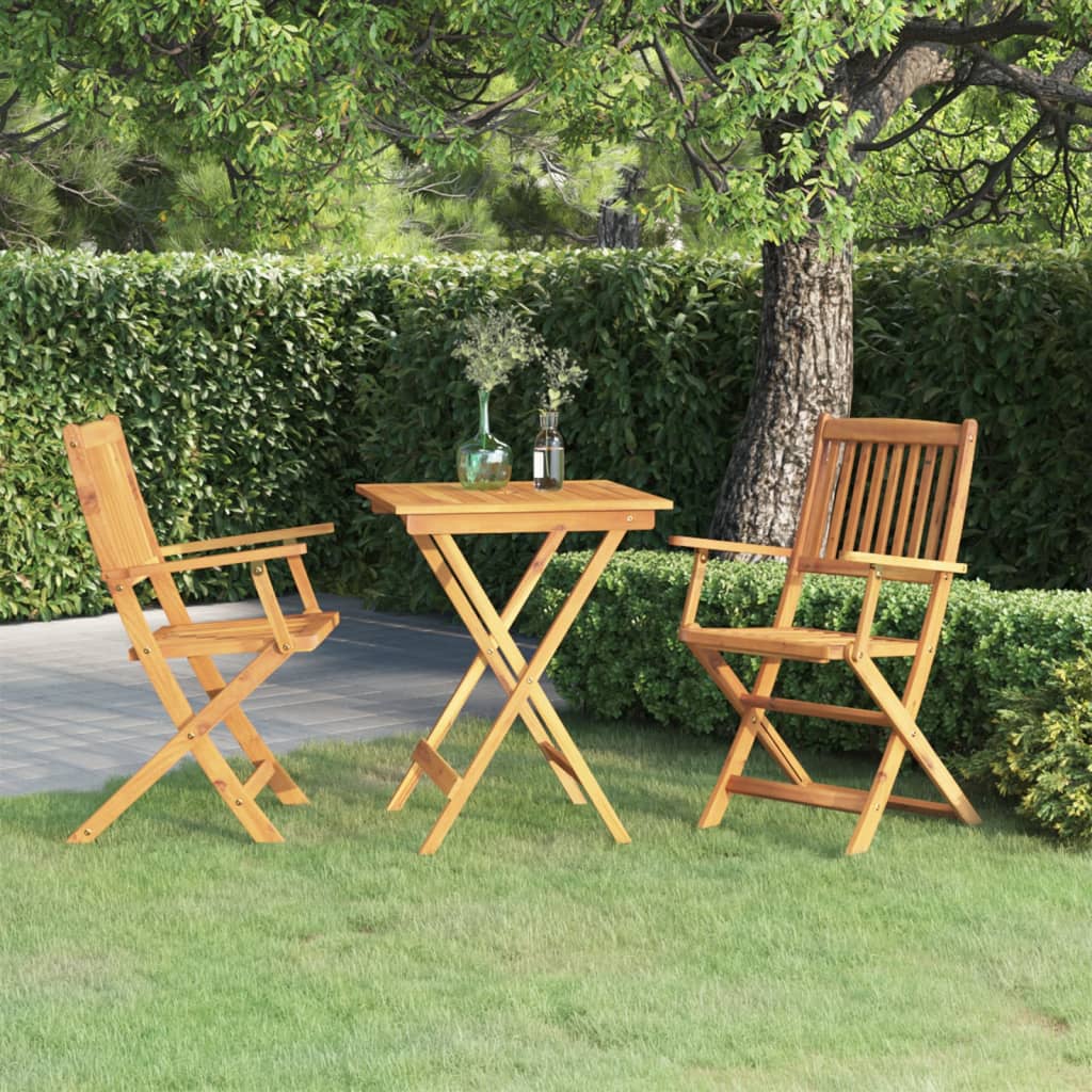 vidaXL Set mobilier grădină pliabil, 3 piese, lemn masiv acacia vidaXL Set mobilier grădină pliabil, 3 piese, lemn masiv acacia