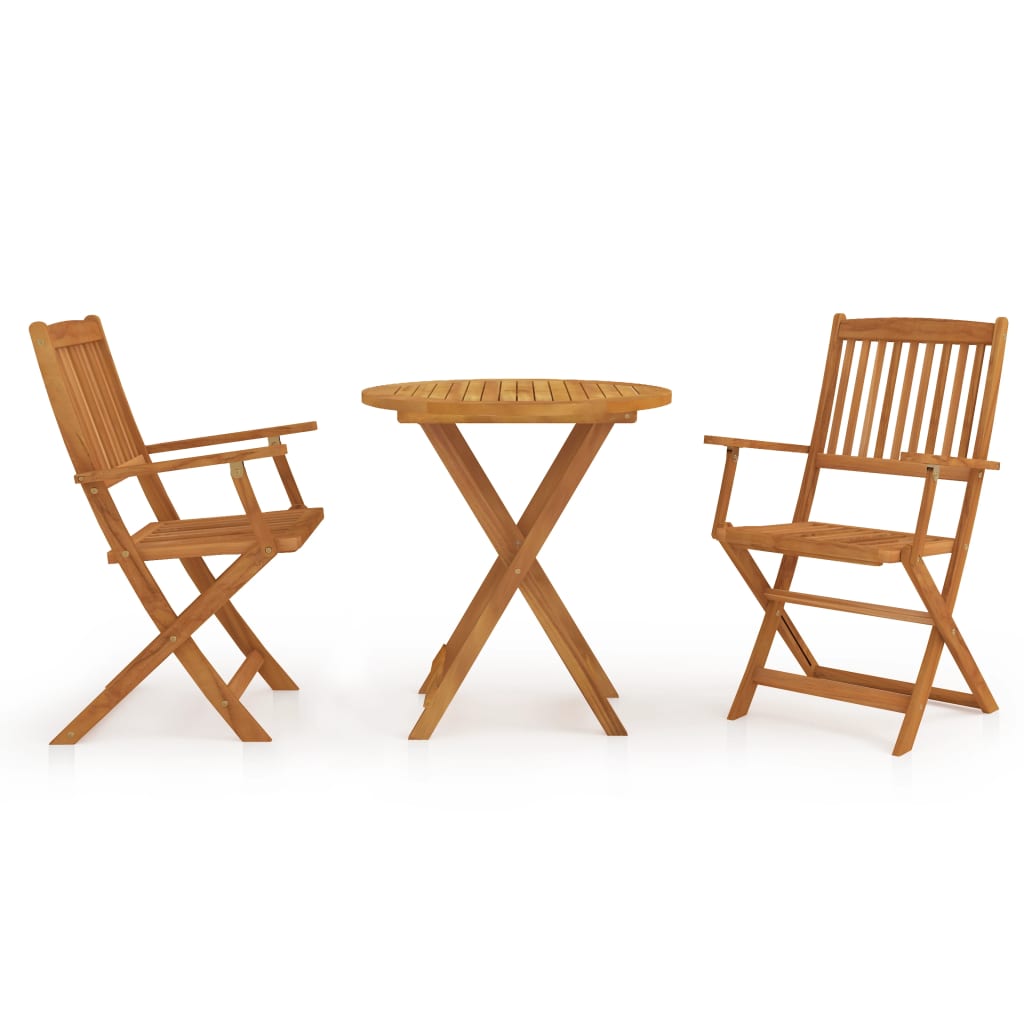 vidaXL Set mobilier grădină, pliabil, 3 piese, lemn masiv acacia vidaXL Set mobilier grădină, pliabil, 3 piese, lemn masiv acacia
