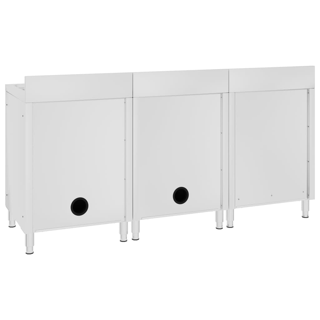 vidaXL Dulap comercial pentru chiuvetă, 180x60x96 cm, oțel inoxidabil vidaXL Dulap comercial pentru chiuvetă, 180x60x96 cm, oțel inoxidabil
