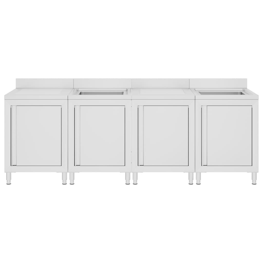 vidaXL Dulap comercial pentru chiuvetă, 240x60x96 cm, oțel inoxidabil