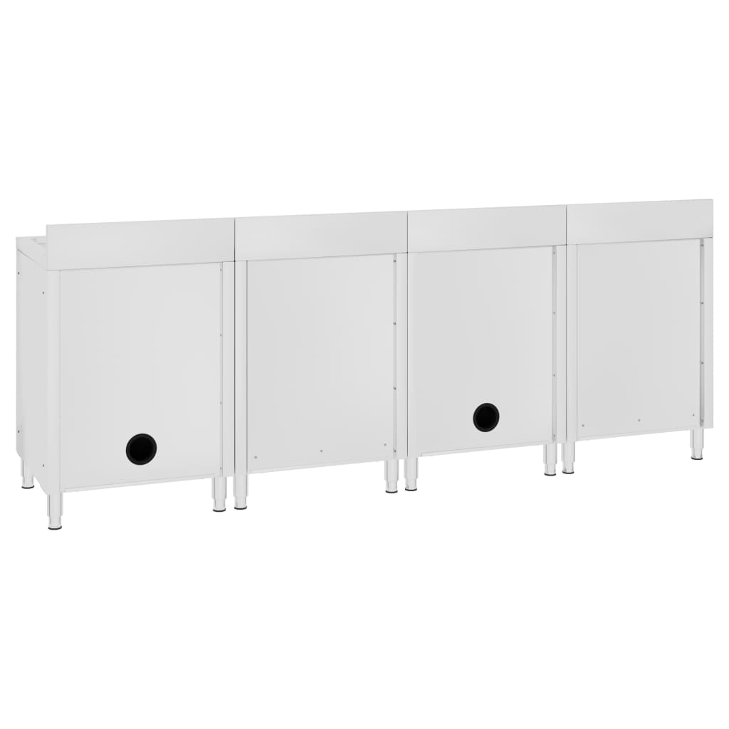 vidaXL Dulap comercial pentru chiuvetă, 240x60x96 cm, oțel inoxidabil