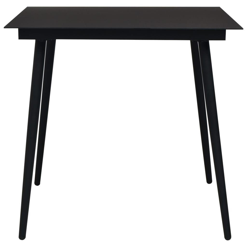 vidaXL Set mobilier grădină, 3 piese, negru, sfoară de bumbac și oțel vidaXL Set mobilier grădină, 3 piese, negru, sfoară de bumbac și oțel