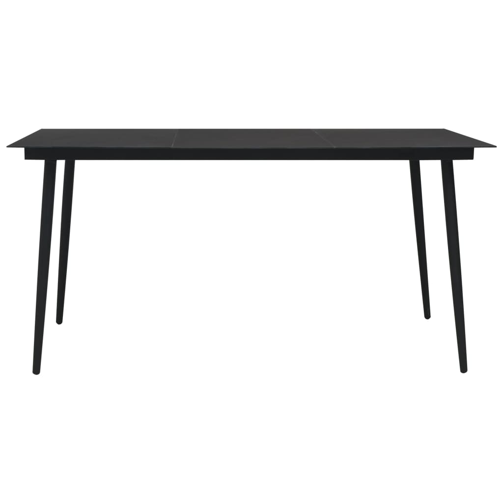 vidaXL Set mobilier de grădină, 9 piese, negru, sfoară bumbac și oțel vidaXL Set mobilier de grădină, 9 piese, negru, sfoară bumbac și oțel