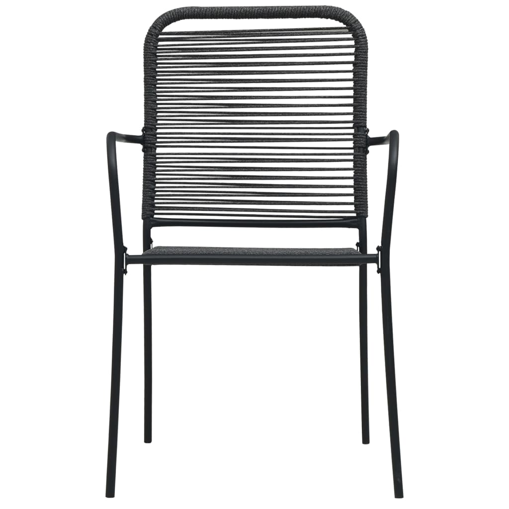 vidaXL Set mobilier de grădină, 9 piese, negru, sfoară bumbac și oțel vidaXL Set mobilier de grădină, 9 piese, negru, sfoară bumbac și oțel