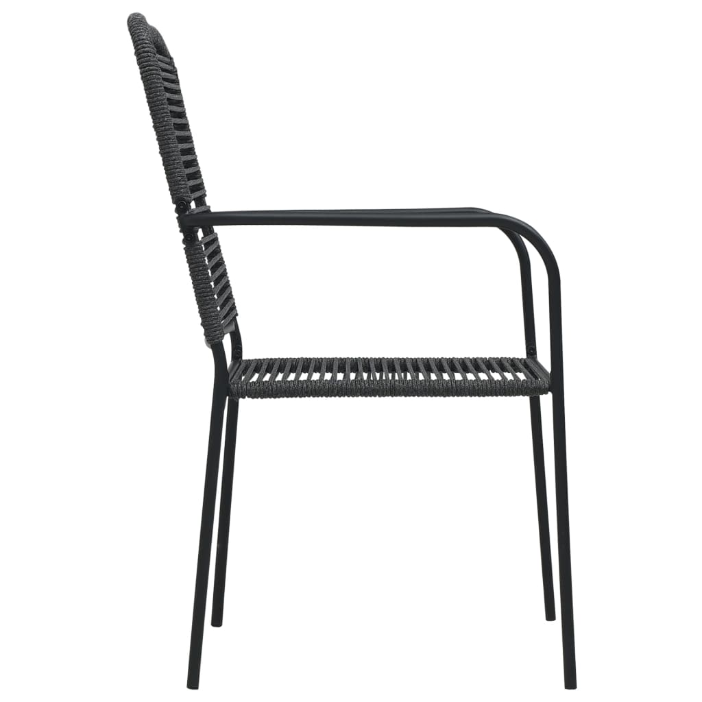 vidaXL Set mobilier de grădină, 9 piese, negru, sfoară bumbac și oțel vidaXL Set mobilier de grădină, 9 piese, negru, sfoară bumbac și oțel