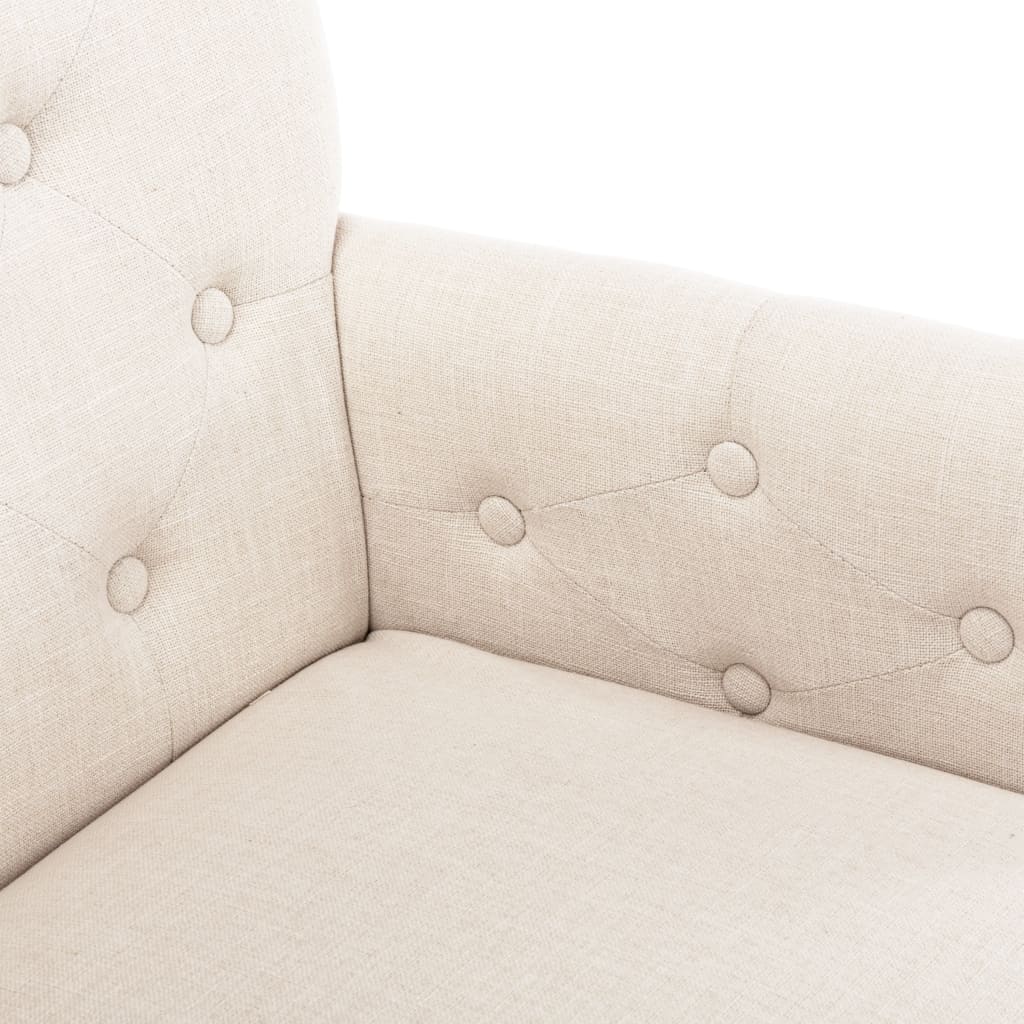 vidaXL Scaune de bucătărie cu brațe, 2 buc., bej, material textil