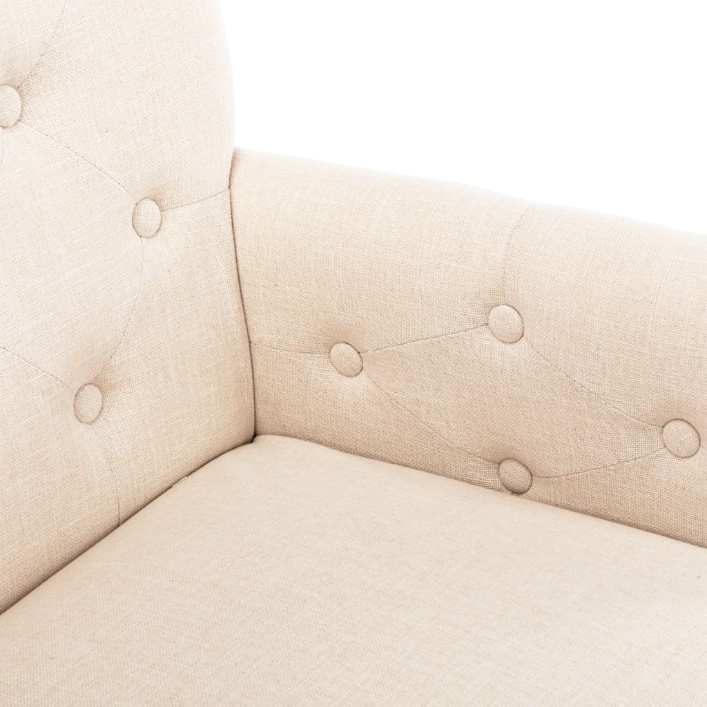 vidaXL Scaune de bucătărie cu brațe, 6 buc., bej, material textil