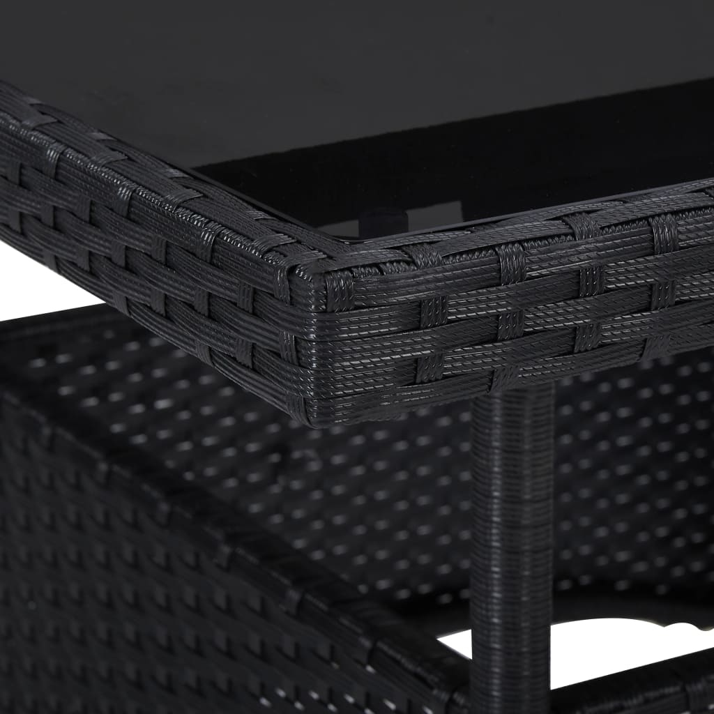 vidaXL Set mobilier de grădină, 5 piese, negru, poliratan vidaXL Set mobilier de grădină, 5 piese, negru, poliratan