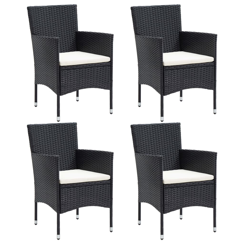 vidaXL Set mobilier de grădină, 5 piese, negru, poliratan vidaXL Set mobilier de grădină, 5 piese, negru, poliratan
