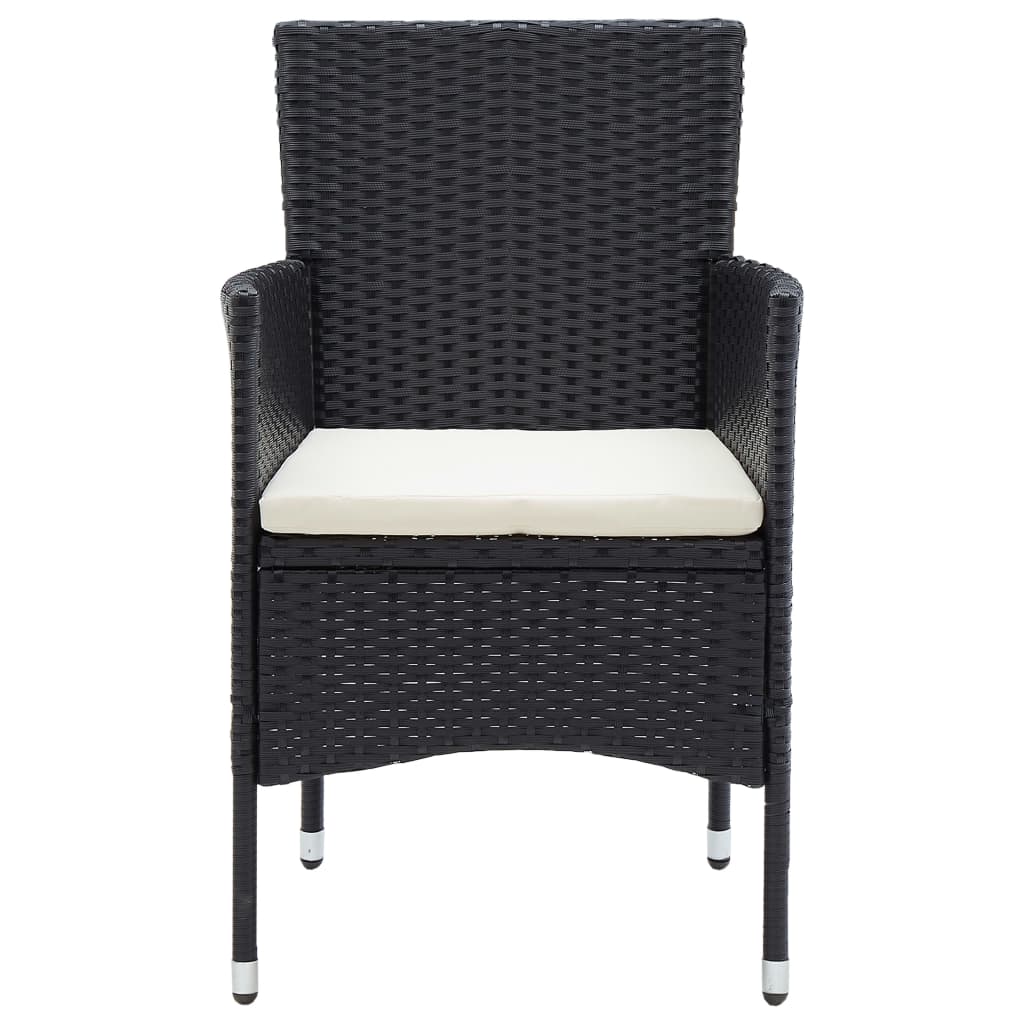 vidaXL Set mobilier de grădină, 5 piese, negru, poliratan vidaXL Set mobilier de grădină, 5 piese, negru, poliratan