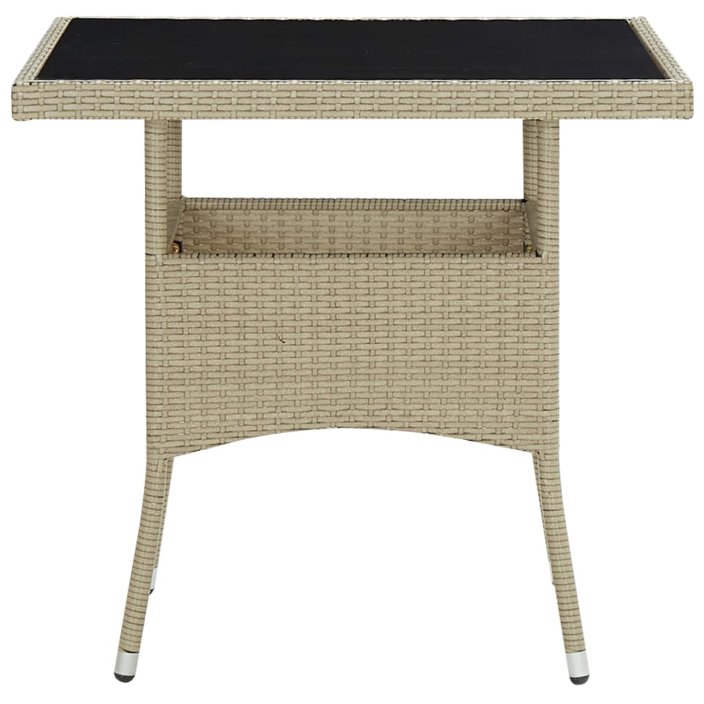 vidaXL Set mobilier de grădină, 5 piese, bej, poliratan și sticlă vidaXL Set mobilier de grădină, 5 piese, bej, poliratan și sticlă