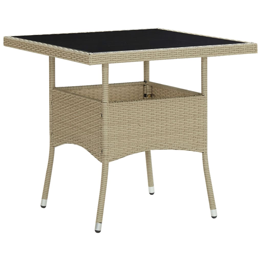 vidaXL Set mobilier de grădină, 5 piese, bej, poliratan și sticlă vidaXL Set mobilier de grădină, 5 piese, bej, poliratan și sticlă