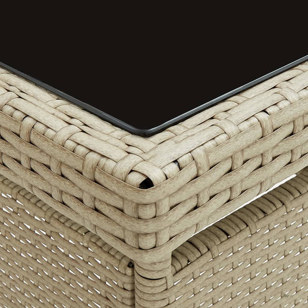 vidaXL Set mobilier de grădină, 5 piese, bej, poliratan și sticlă vidaXL Set mobilier de grădină, 5 piese, bej, poliratan și sticlă