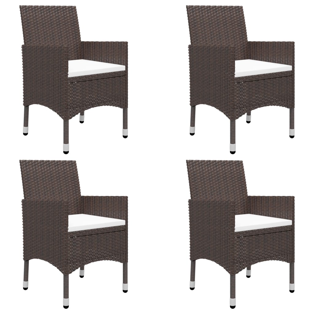 vidaXL Set mobilier de grădină, 5 piese, poliratan și sticlă vidaXL Set mobilier de grădină, 5 piese, poliratan și sticlă