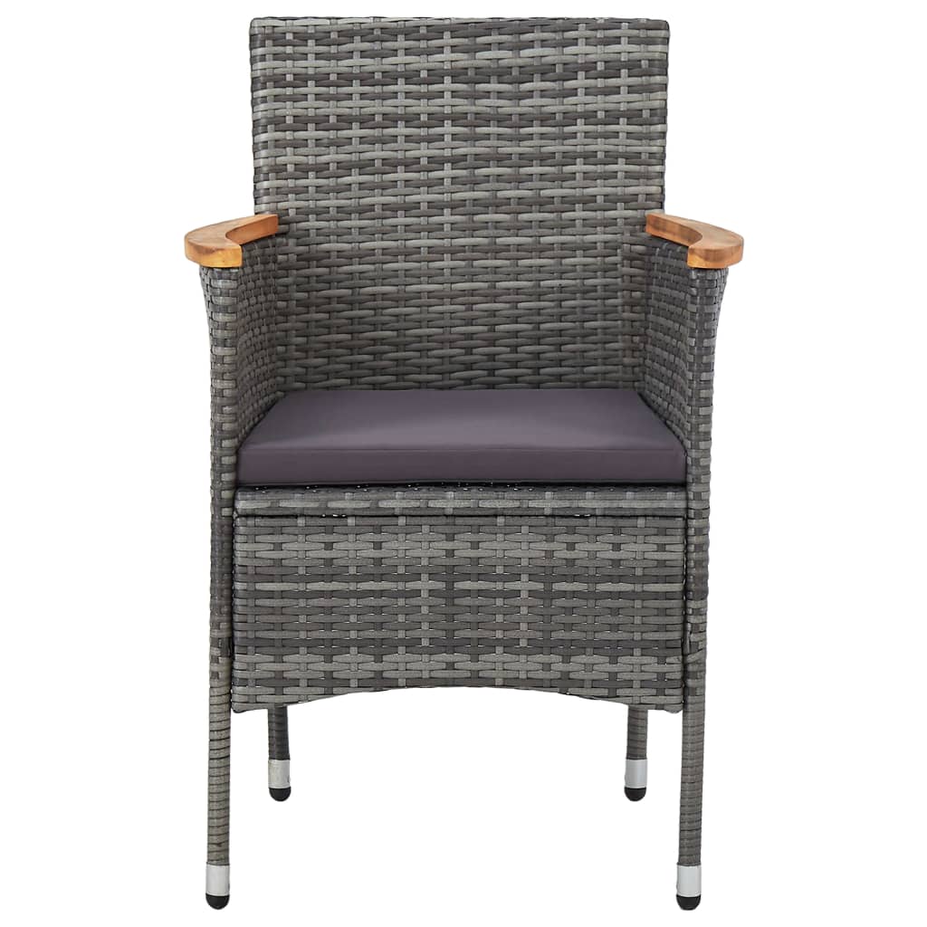 vidaXL Set mobilier grădină, 5 piese, gri, poliratan, lemn acacia vidaXL Set mobilier grădină, 5 piese, gri, poliratan, lemn acacia