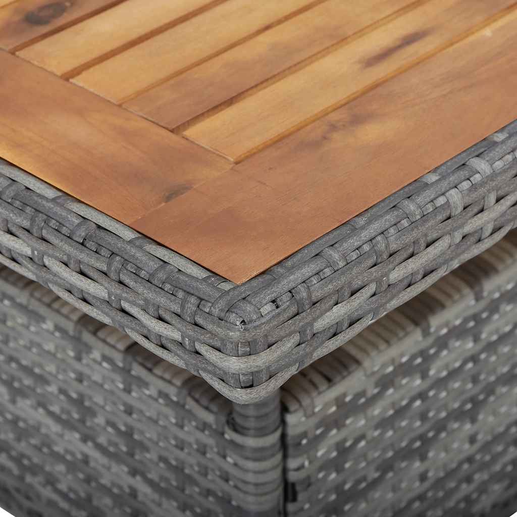 vidaXL Set mobilier grădină, 5 piese, gri, poliratan, lemn acacia vidaXL Set mobilier grădină, 5 piese, gri, poliratan, lemn acacia