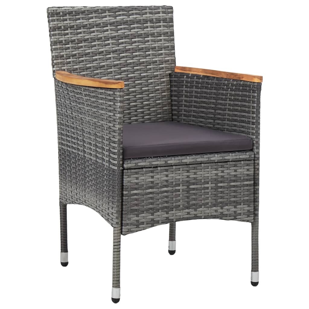 vidaXL Set mobilier grădină, 5 piese, gri, poliratan, lemn acacia vidaXL Set mobilier grădină, 5 piese, gri, poliratan, lemn acacia