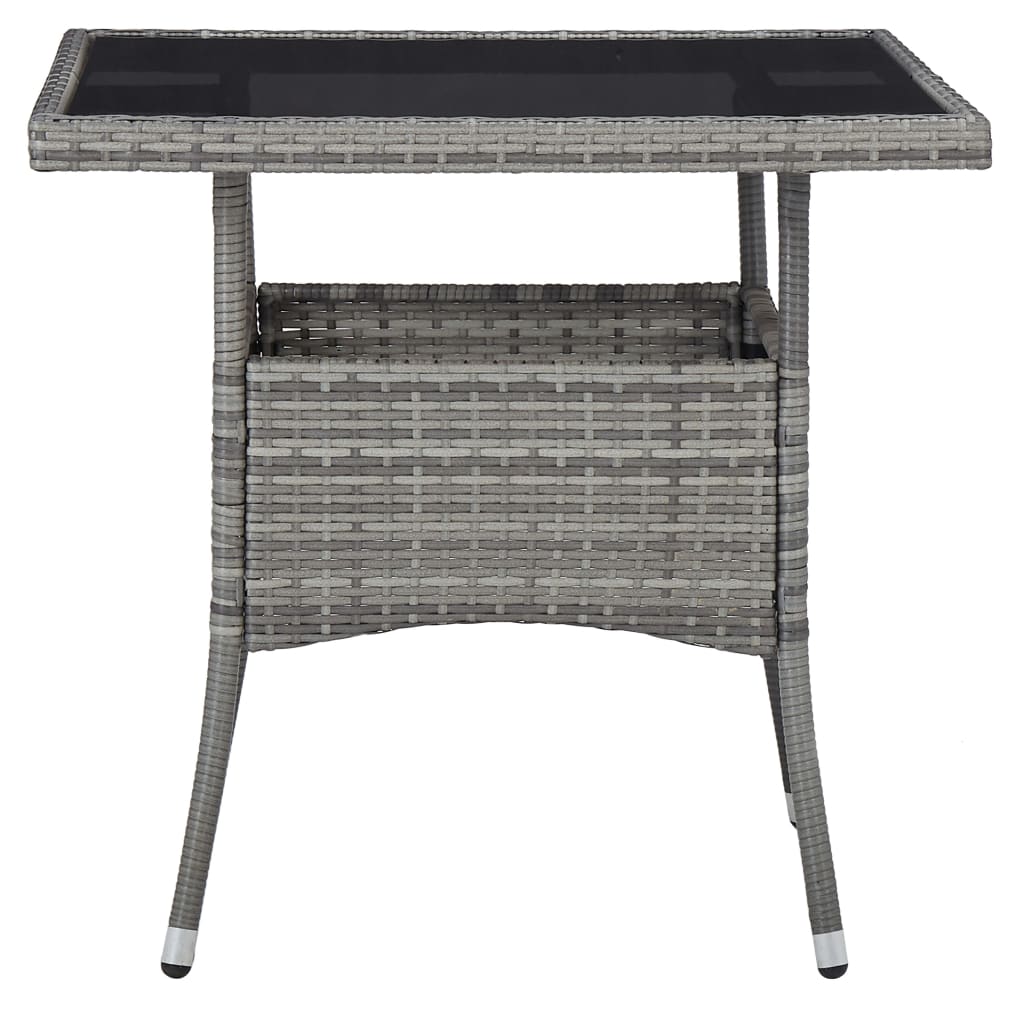 vidaXL Set mobilier grădină, 5 piese, gri, poliratan/sticlă tratată vidaXL Set mobilier grădină, 5 piese, gri, poliratan/sticlă tratată