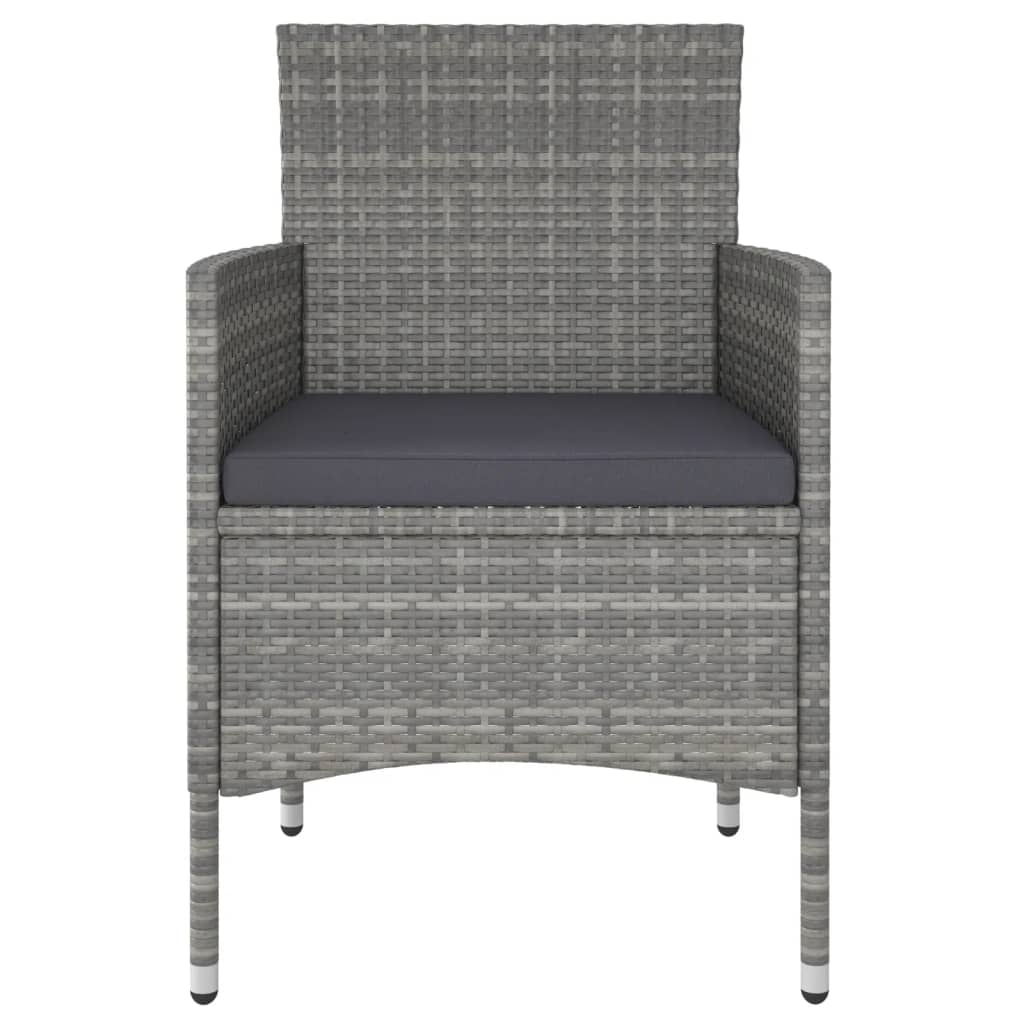 vidaXL Set mobilier grădină, 5 piese, gri, poliratan/sticlă tratată vidaXL Set mobilier grădină, 5 piese, gri, poliratan/sticlă tratată