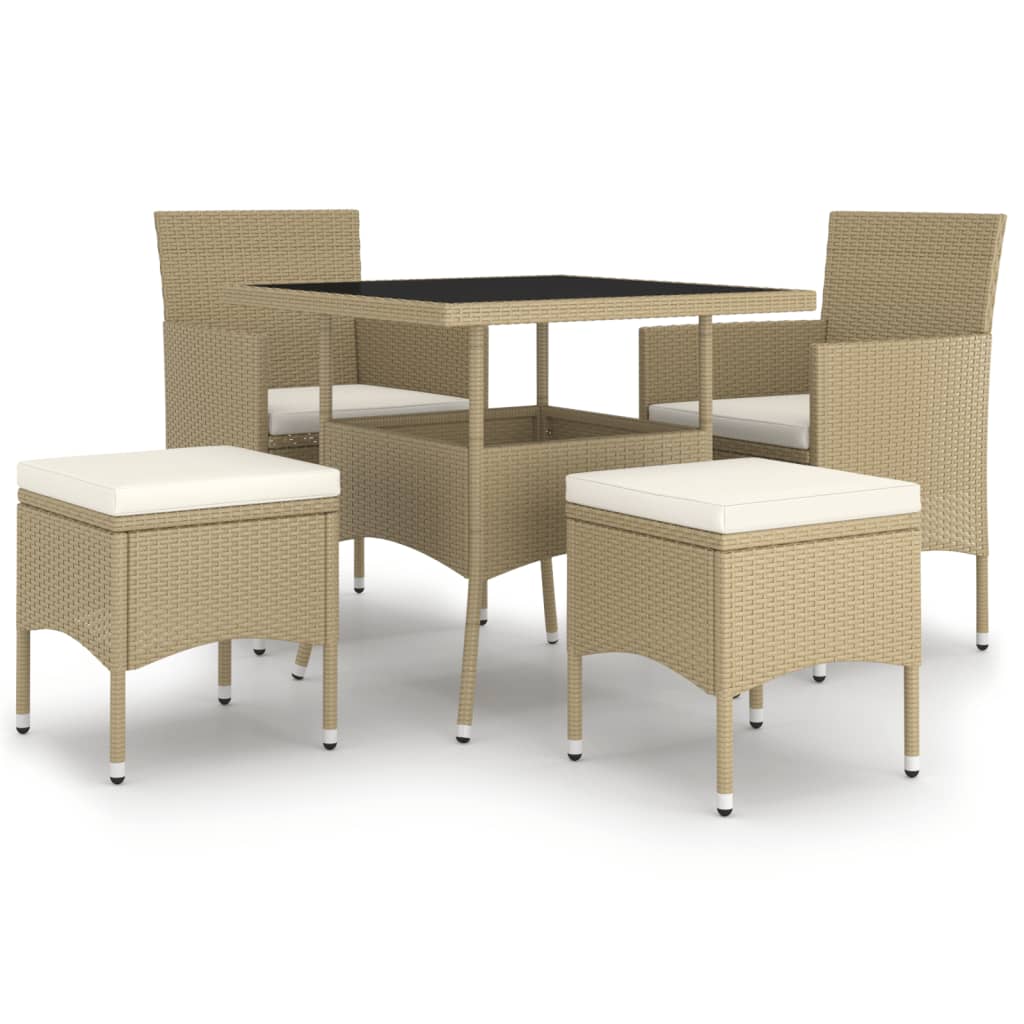 vidaXL Set mobilier de grădină, 5 piese, bej, poliratan vidaXL Set mobilier de grădină, 5 piese, bej, poliratan