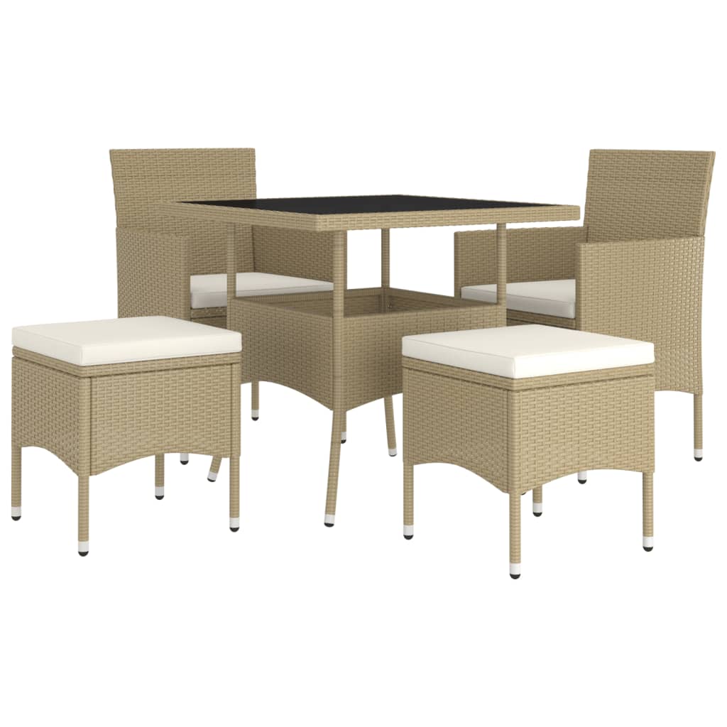 vidaXL Set mobilier de grădină, 5 piese, bej, poliratan vidaXL Set mobilier de grădină, 5 piese, bej, poliratan