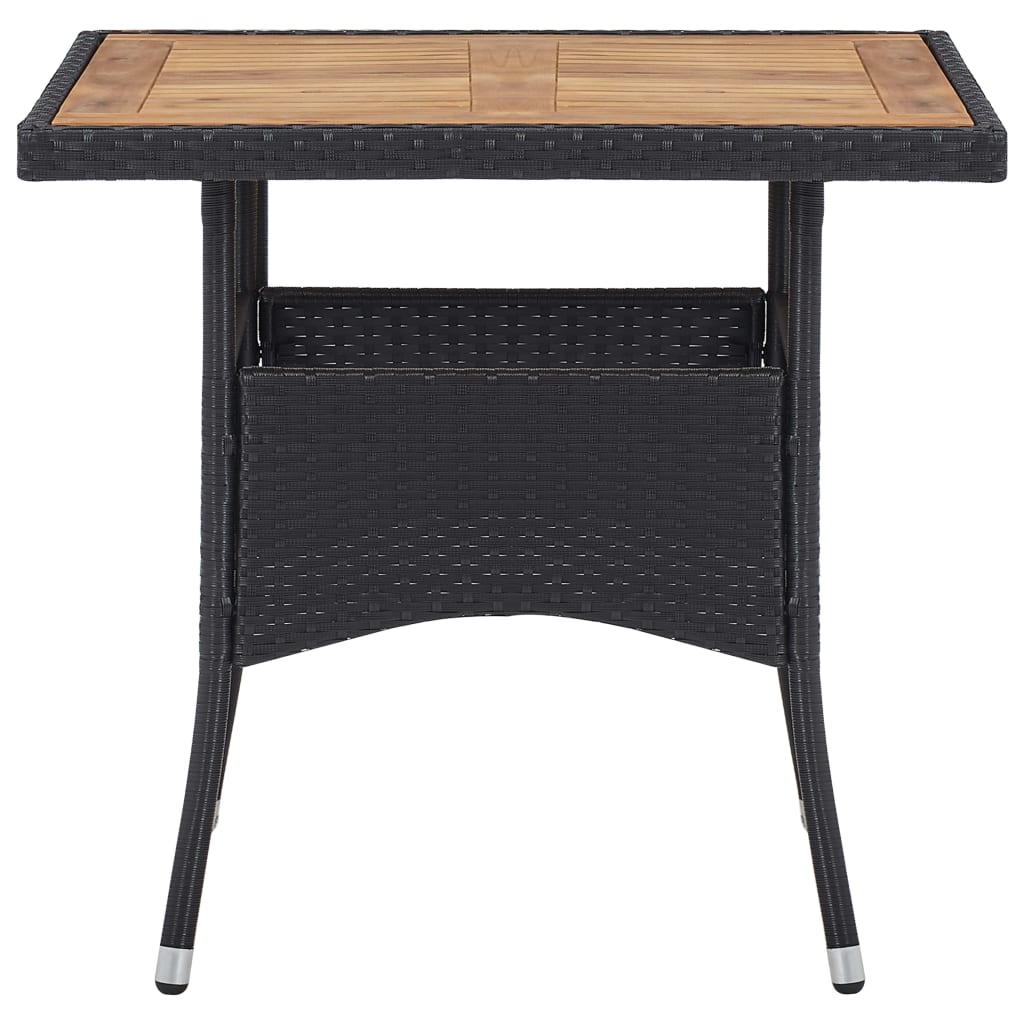 vidaXL Set mobilier grădină, 5 piese, negru, poliratan și lemn acacia vidaXL Set mobilier grădină, 5 piese, negru, poliratan și lemn acacia