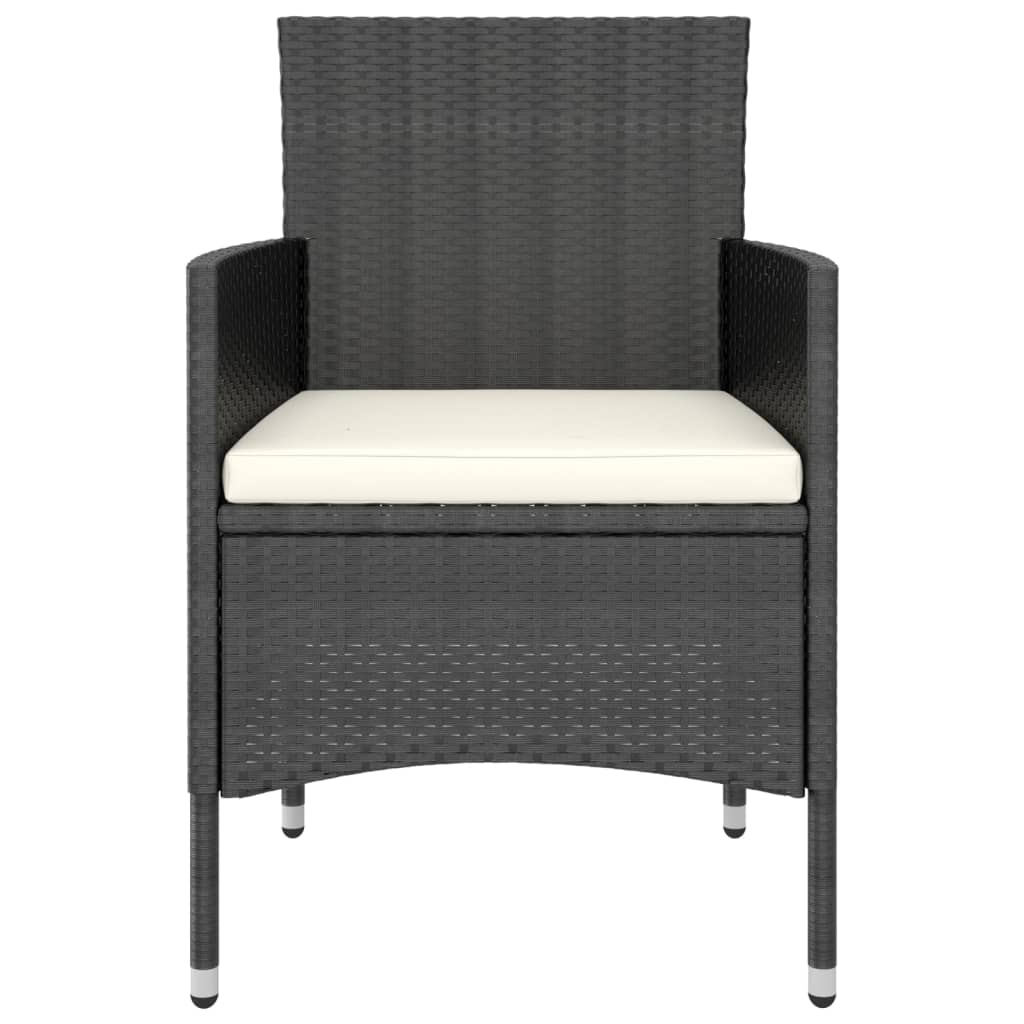 vidaXL Set mobilier grădină, 5 piese, negru, poliratan și lemn acacia vidaXL Set mobilier grădină, 5 piese, negru, poliratan și lemn acacia